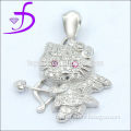 Micro pave setting 925 sterling silver jewelry pendant cat pendant